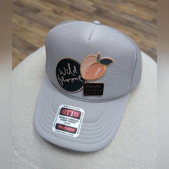 OTTO Accessories - Custom Trucker Hat - Wild Femme Perfect Peach - Adjustable Snapback